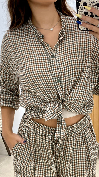 CONJUNTO VICHY CAMISA + PANTALÓN BOMBACHO