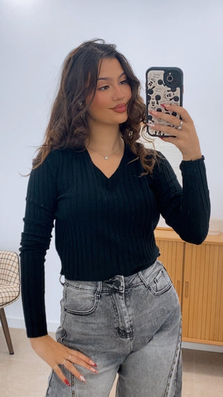 SUÉTER CROP PUNTO