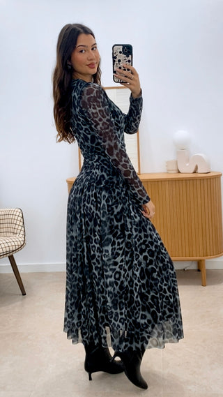 VESTIDO LARGO LEOPARDO