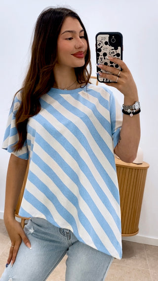 CAMISETA RAYAS ASIMÉTRICA