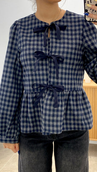 BLUSA CUADRITOS VOLADOS