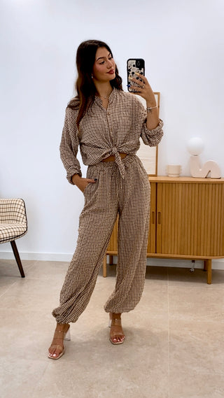 CONJUNTO VICHY CAMISA + PANTALÓN BOMBACHO