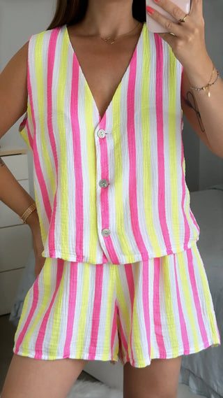CONJUNTO MUSELINA RAYA FLUOR