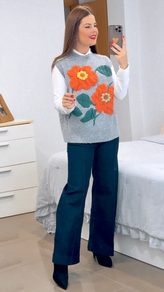 CHALECO FLOR NARANJA