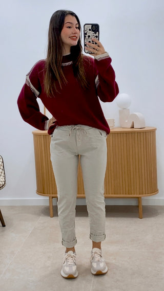 PANTALÓN ELÁSTICO ARRUGADO