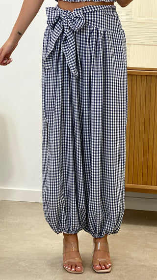 CONJUNTO VICHY BANDA + PANTALÓN ABIERTO