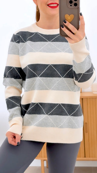 SUÉTER ROMBO RAYAS