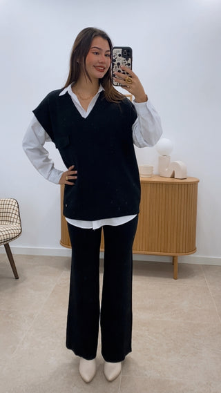 ENSEMBLE GILET ET PANTALON EN MAILLE