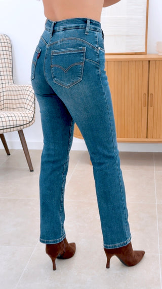 PANTALÓN RECTO FAJA DENIM