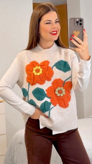 CHALECO FLOR NARANJA