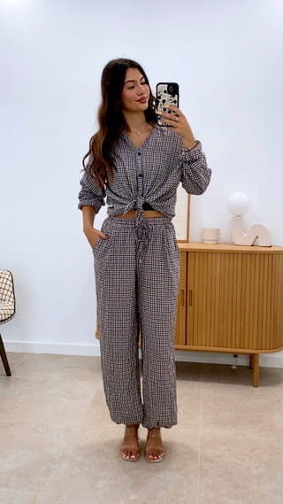 CONJUNTO VICHY CAMISA + PANTALÓN BOMBACHO