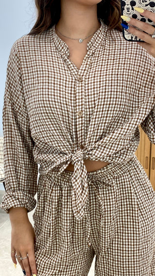 CONJUNTO VICHY CAMISA + PANTALÓN BOMBACHO