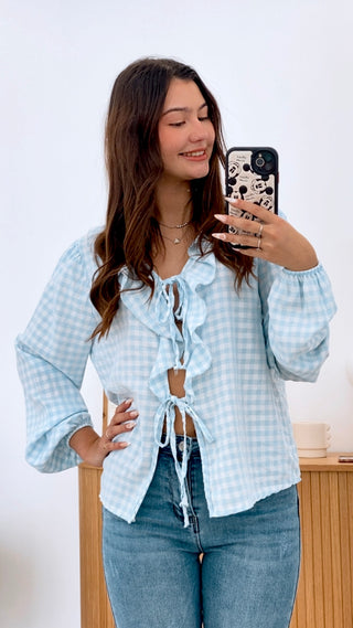 BLUSA VICHY VOLANTE LAZADAS