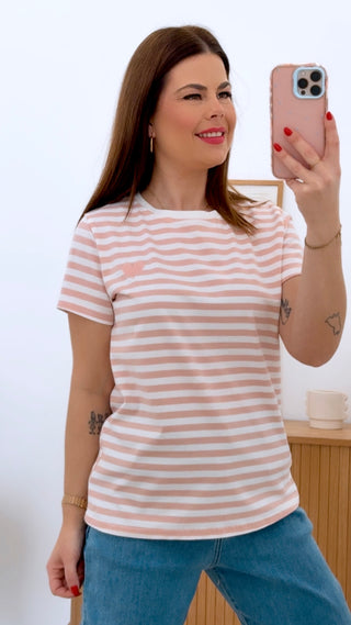 CAMISETA RAYADA CORAZÓN