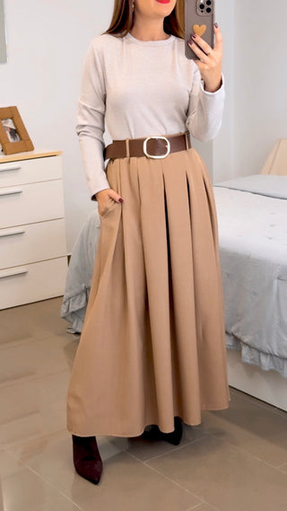 VESTIDO COMBINADO MANGA LARGA