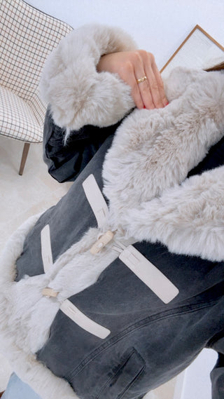 CHAQUETA DENIM + PELO