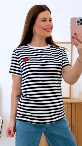 CAMISETA RAYADA CORAZÓN