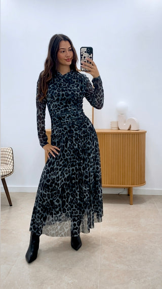 VESTIDO LARGO LEOPARDO