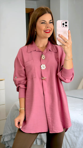 CAMISA BROCHE FLOR