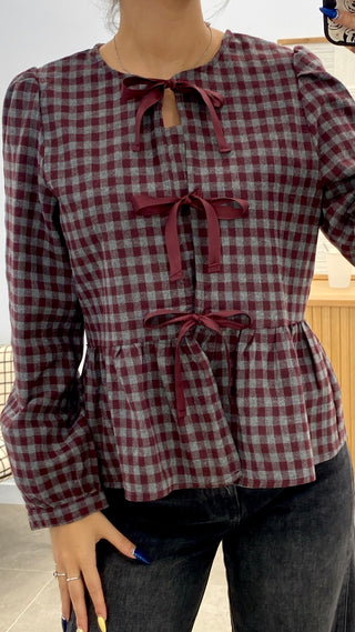 BLUSA CUADRITOS VOLADOS
