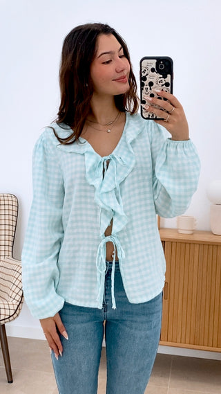 BLUSA VICHY VOLANTE LAZADAS