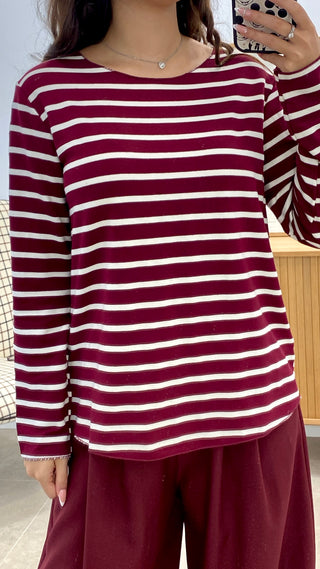 CAMISETA LÍNEAS MANGA LARGA