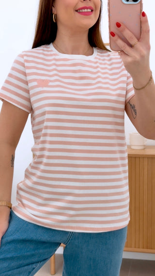 CAMISETA RAYADA CORAZÓN