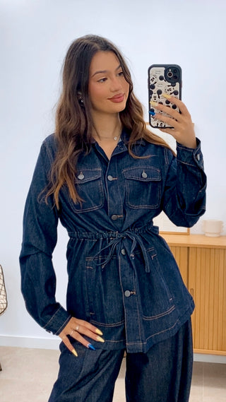 CHAQUETA DENIM BOTONES Y BOLSILLOS