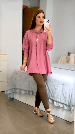 CAMISA BROCHE FLOR