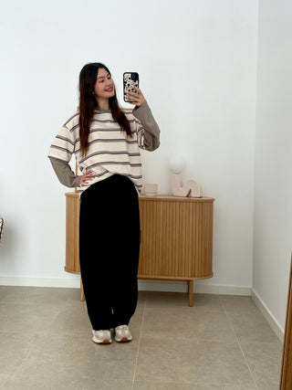 CAMISETA RAYAS MANGAS COMBINADAS