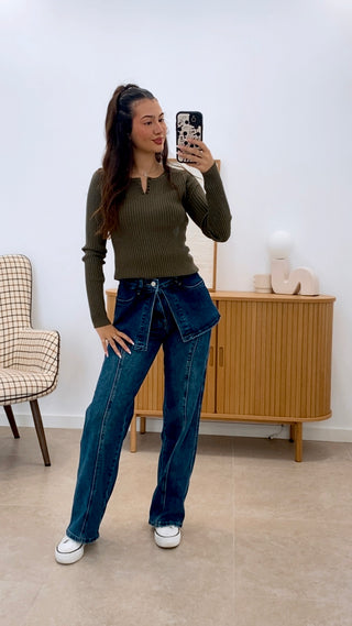 PANTALÓN DENIM CON FALDA