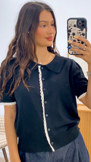 CAMISETA PUNTO CUELLO SOLAPADO