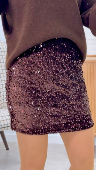 FALDA CORTA LENTEJUELAS NAVIDAD