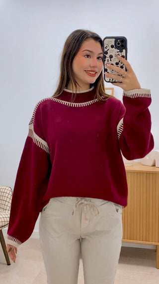 SUÉTER COSTURA BICOLOR