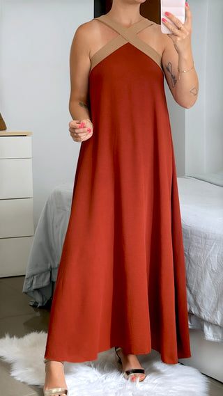VESTIDO CRUZADO BICOLOR