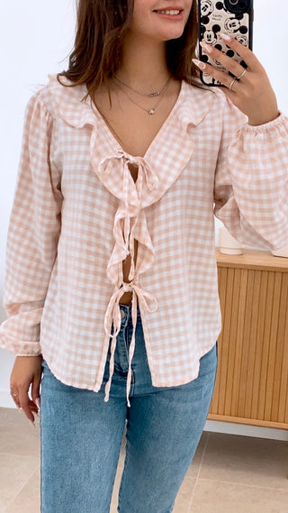 BLUSA VICHY VOLANTE LAZADAS