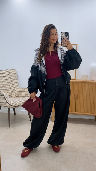 PANTALÓN CINTURA ANCHA BOMBACHO