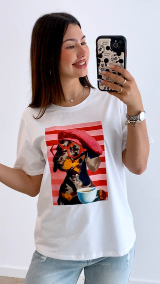 CAMISETA GAFAS ROJAS