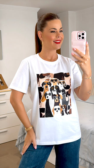 CAMISETA PERROS GAFAS