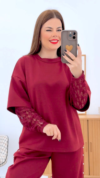 CONJUNTO MANGA ENCAJE