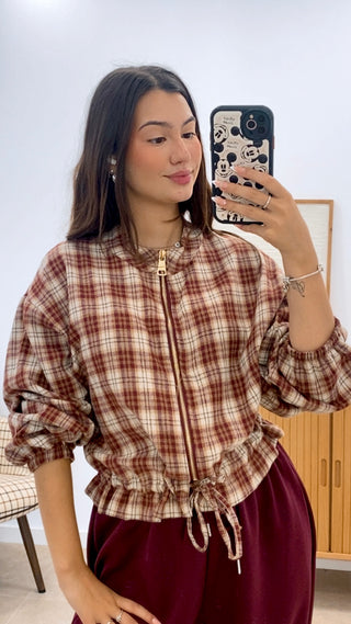 BOMBER VICHY CON CINTURA AJUSTABLE