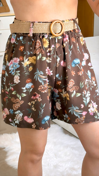 SHORT FLORAL + CINTURÓN