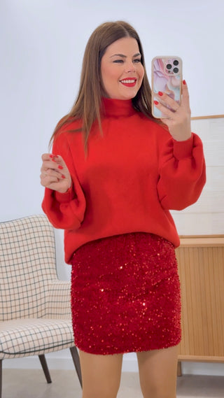 FALDA CORTA LENTEJUELAS NAVIDAD