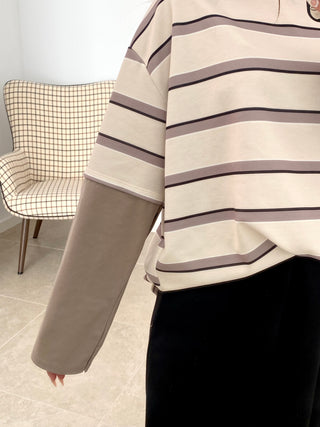 CAMISETA RAYAS MANGAS COMBINADAS