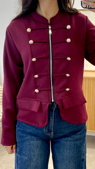 CHAQUETA MILITAR CREMALLERA