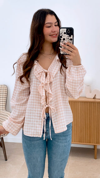 BLUSA VICHY VOLANTE LAZADAS