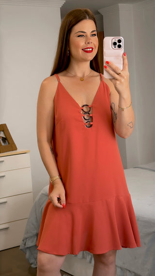 VESTIDO ANILLA VOLANTE