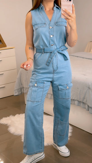 MONO BOLSILLOS DENIM