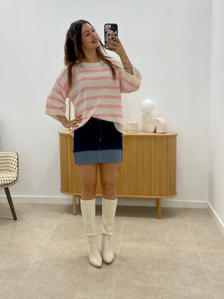 SUÉTER MANGA TRES CUARTOS LÍNEAS