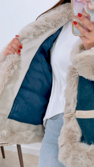 CHAQUETA DENIM + PELO